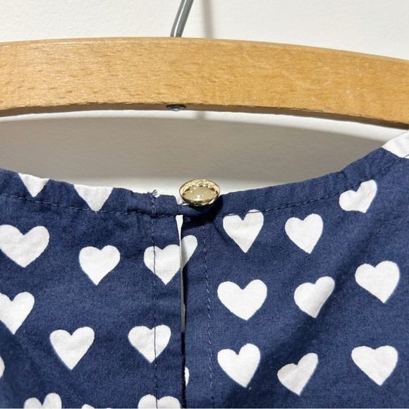 Draper James Blue White Hearts Cloister Blouse Size 8 Flutter Sleeves - Picture 13 of 16